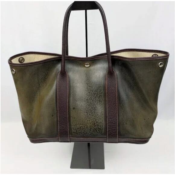 Hermes Garden Green Ombre Patina Party Tote Bag with Dust Bag - Picture 8 of 11